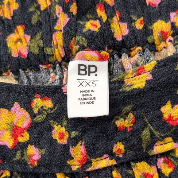 BP Women Black Floral Print Easy Pleated Mini Elastic Waist Short NWOT XXS 0022 - Picture 9 of 11